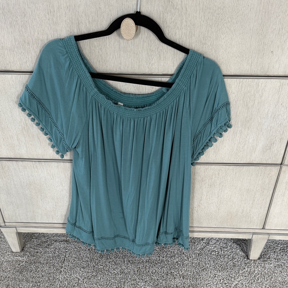 Wishlist  Blouse with Pom-Pom Trim